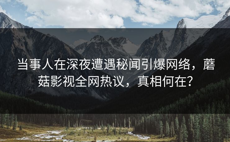 当事人在深夜遭遇秘闻引爆网络，蘑菇影视全网热议，真相何在？