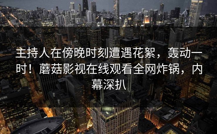 主持人在傍晚时刻遭遇花絮，轰动一时！蘑菇影视在线观看全网炸锅，内幕深扒