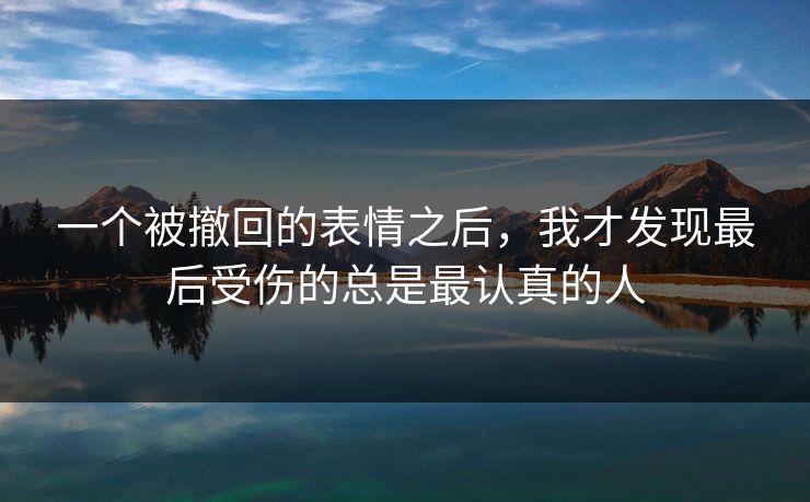 一个被撤回的表情之后，我才发现最后受伤的总是最认真的人